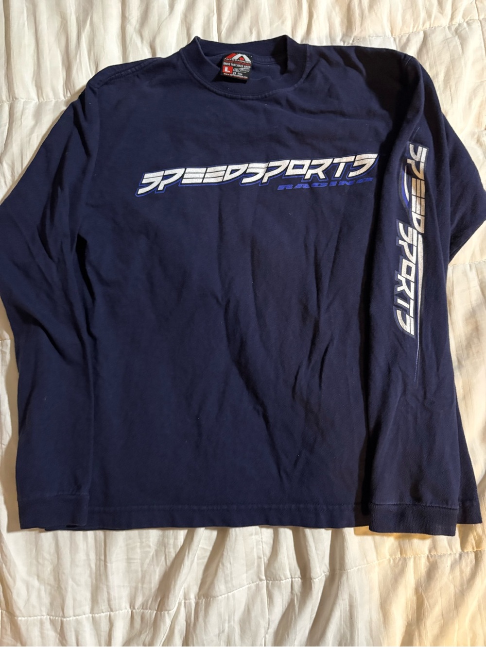 Boys Navy Blue- Speed Sports Auto Cannon Size L Long Sleeve
